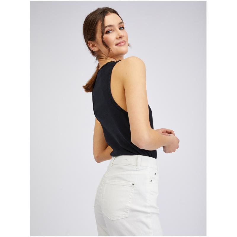 Fehér női kivágott női mom fit farmer