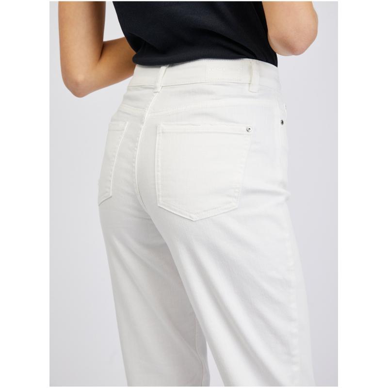 Fehér női kivágott női mom fit farmer