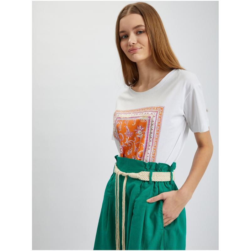 Zelené dámské lněné kraťasy