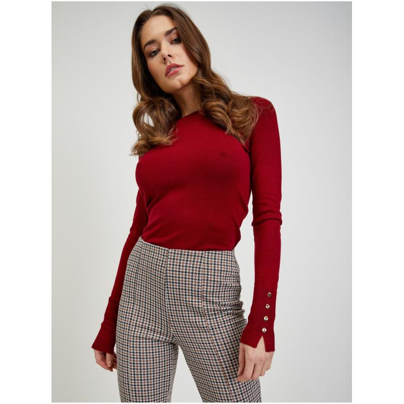 Béžové dámské kostkované kalhoty