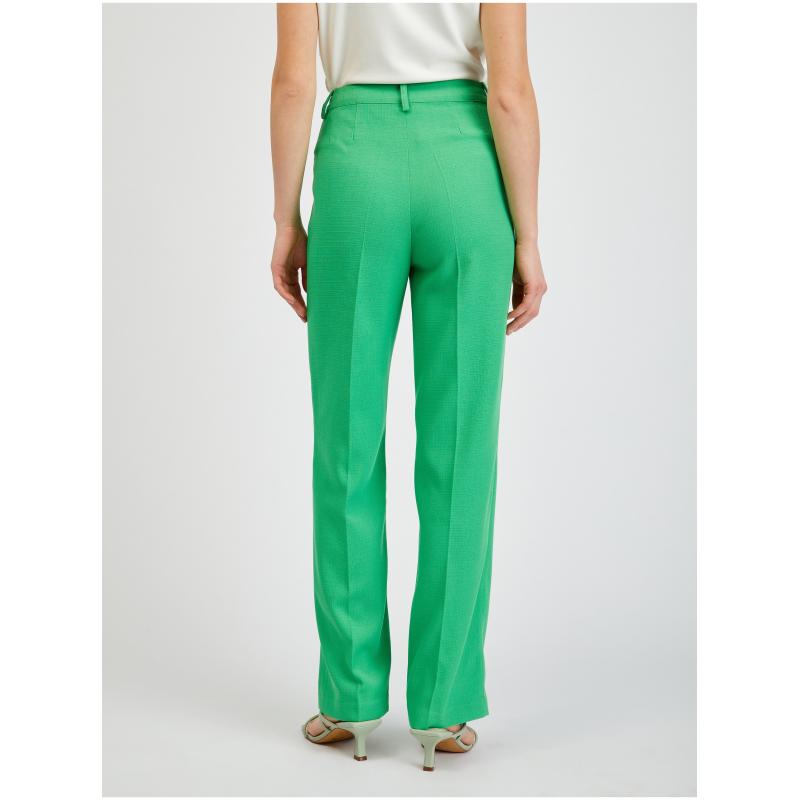 Zelené dámske nohavice splývavého strihu
