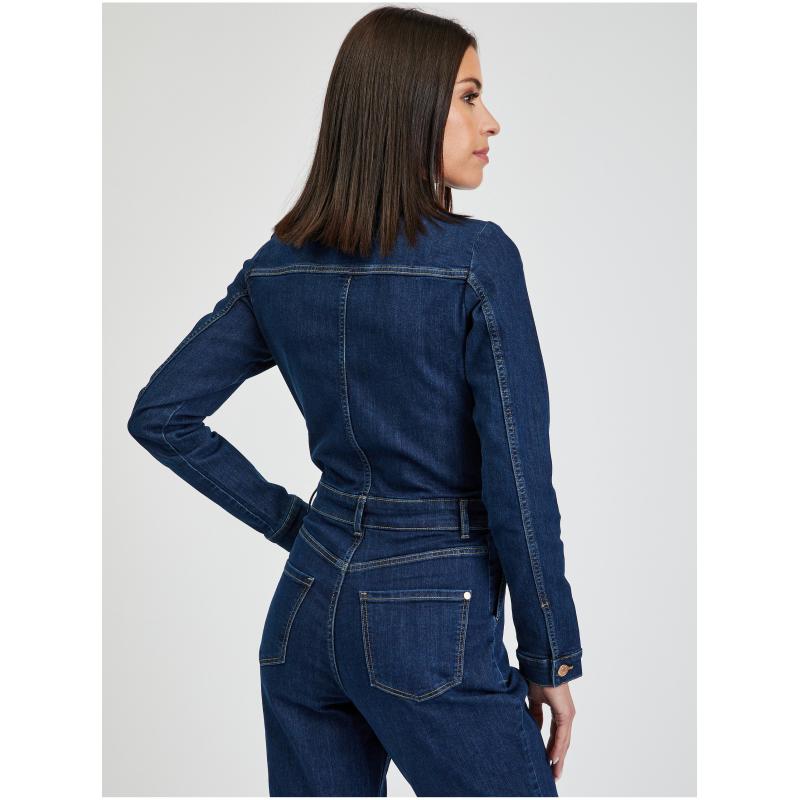 Tmavě modrý dámský džínový overal