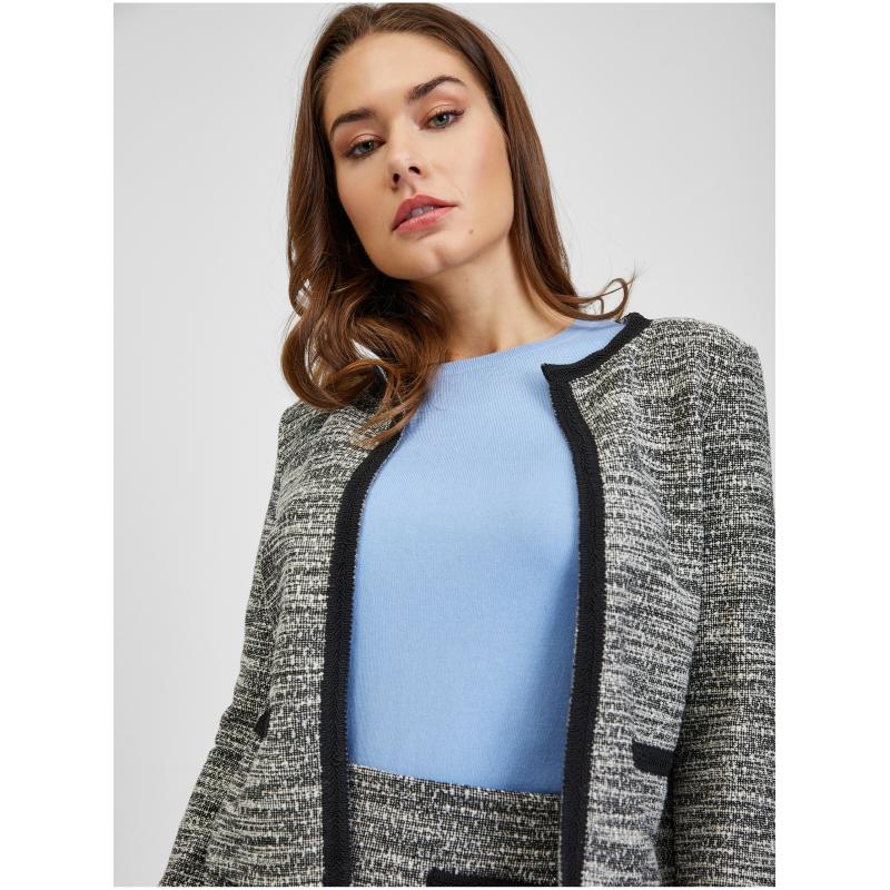 Bílo-černé dámské žíhané sako