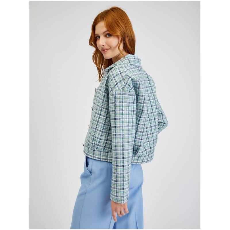 Világoskék női kockás blézer