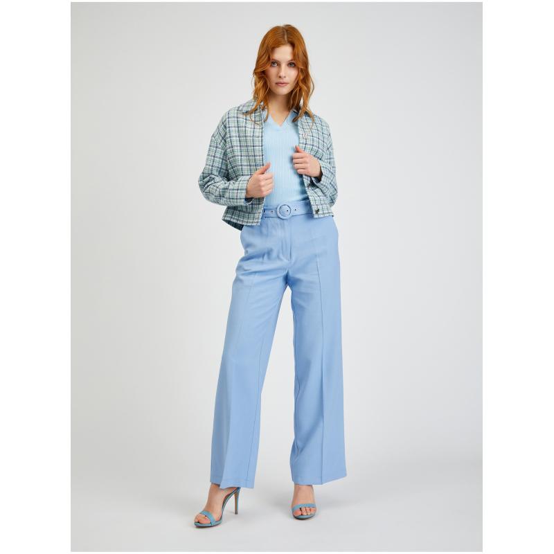 Világoskék női kockás blézer