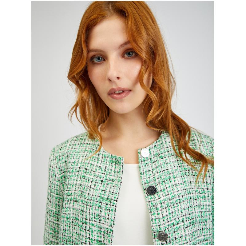Zelené dámské vzorované sako
