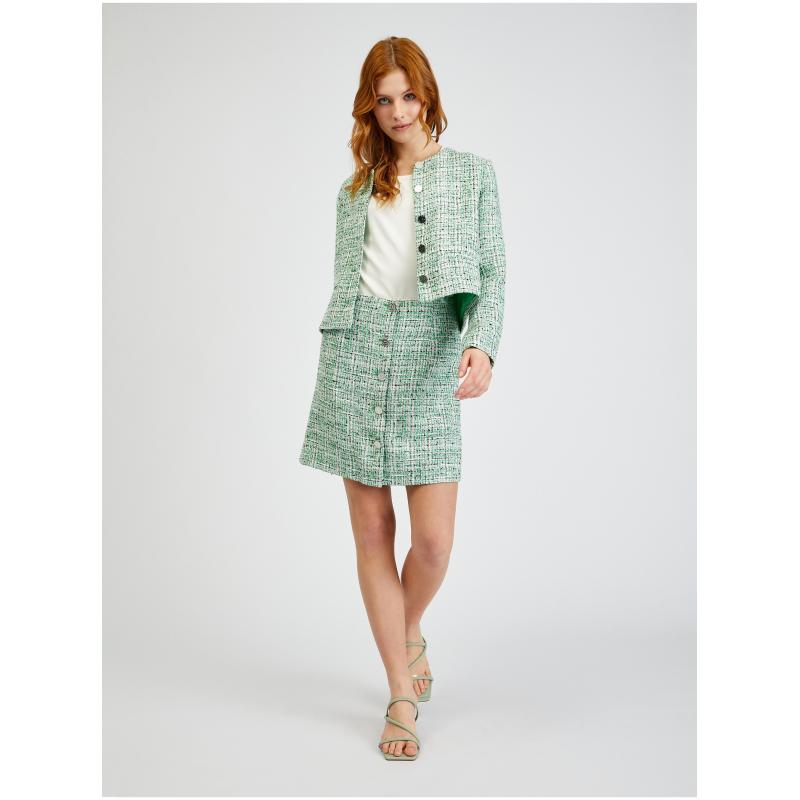 Zelené dámské vzorované sako