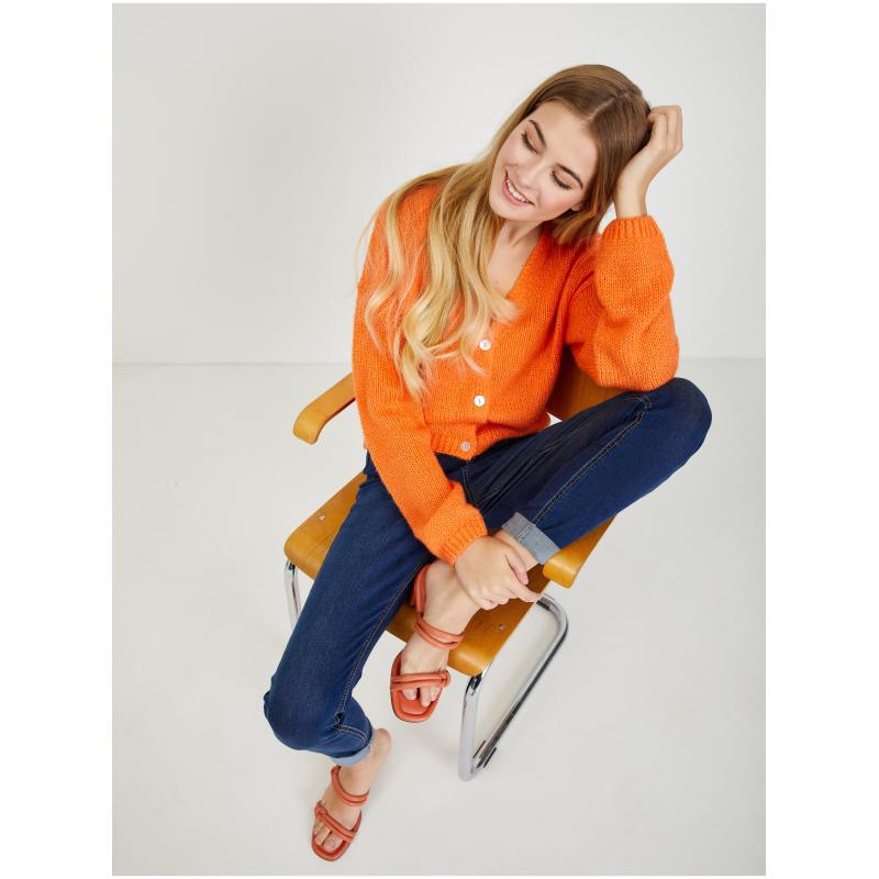 Narancssárga női kardigán