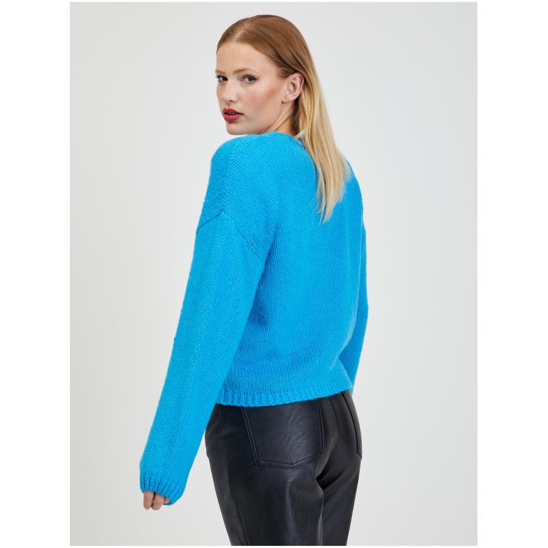 Modrý dámsky sveter