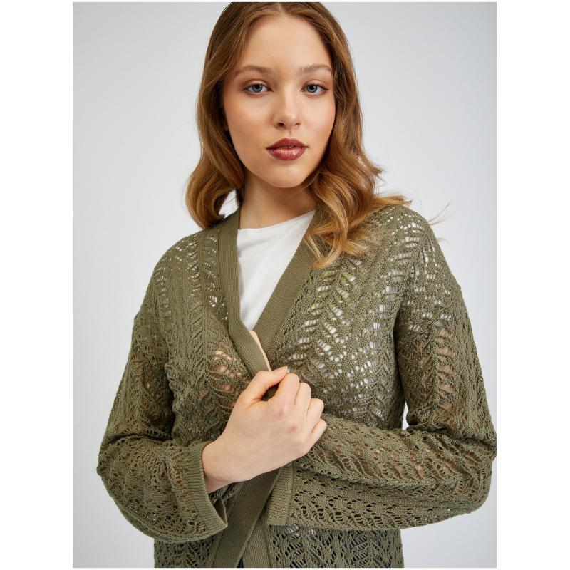 Khaki dámský kardigan