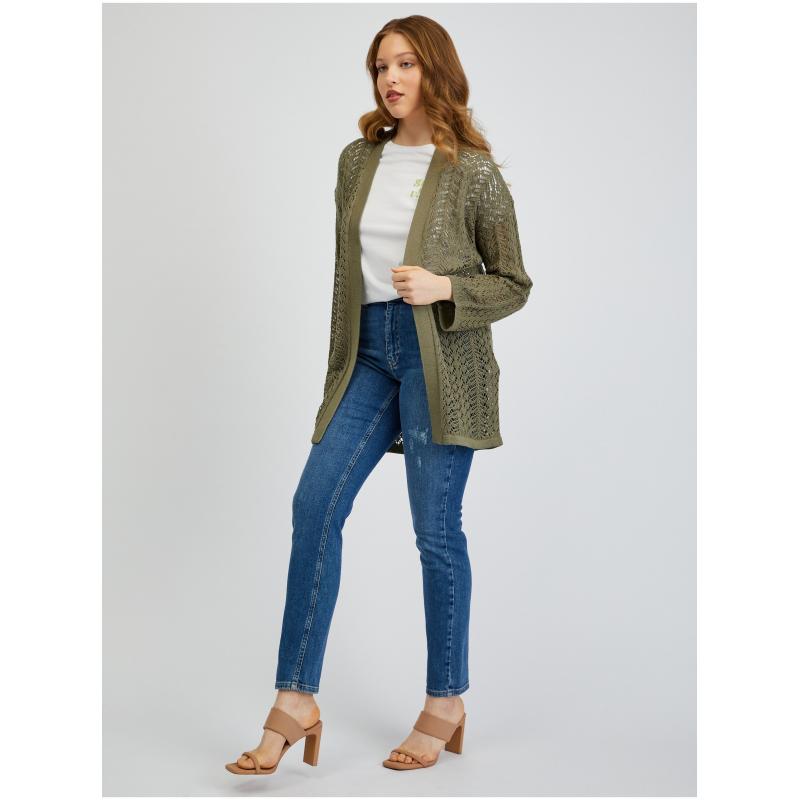 Khaki dámský kardigan