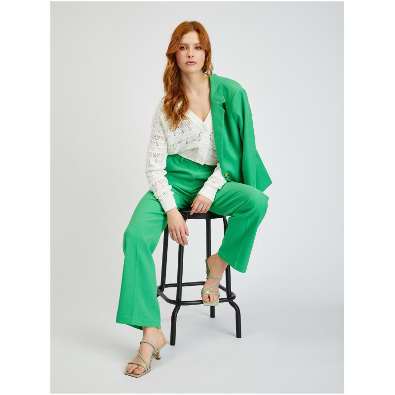 Krémový dámsky vzorovaný kardigán