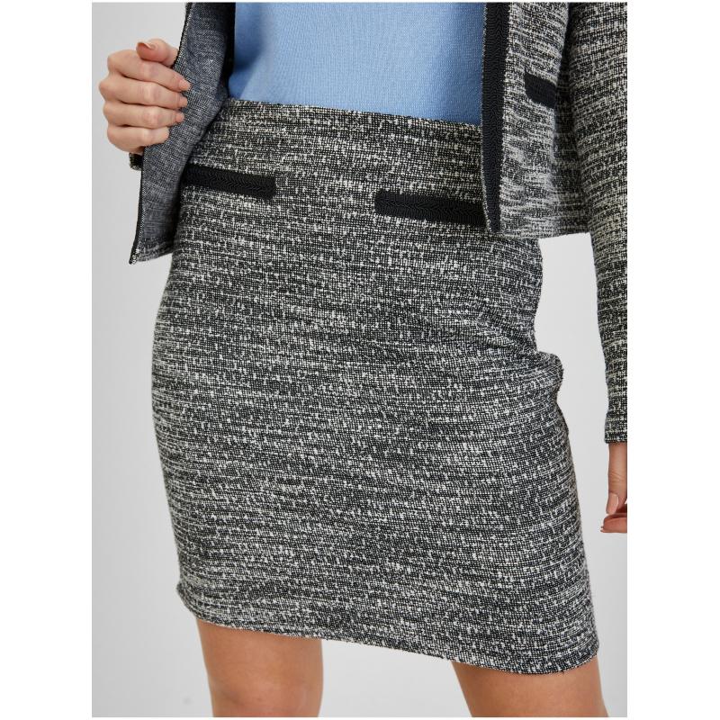 Bielo-čierna dámska pruhovaná sukňa