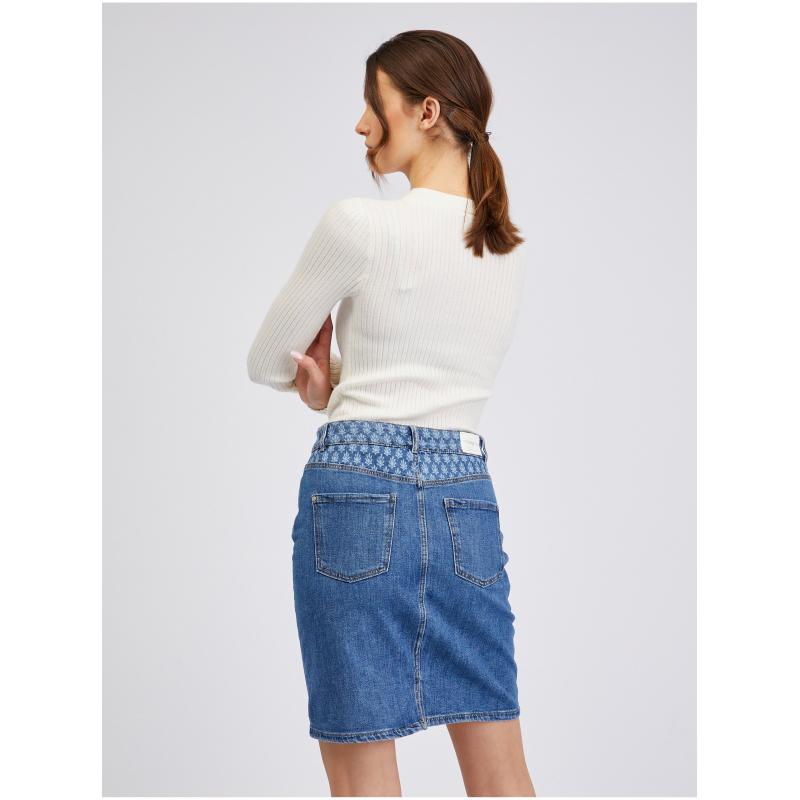 Modrá dámská džínová sukně