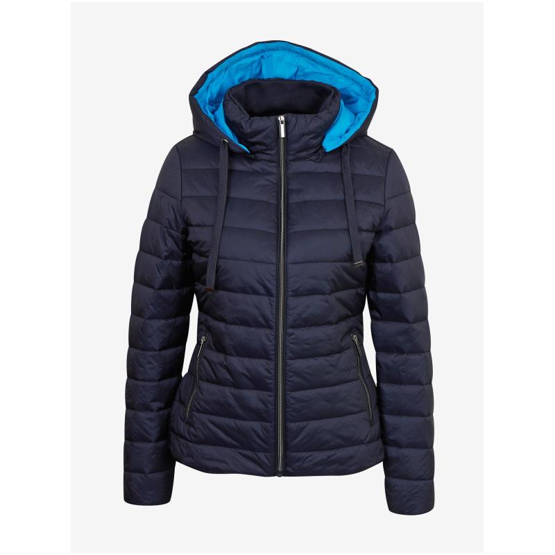 Tmavě modrá dámská zimní prošívaná bunda