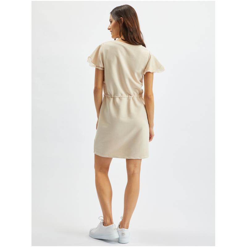 Bézs női melegítő ruha csipkével