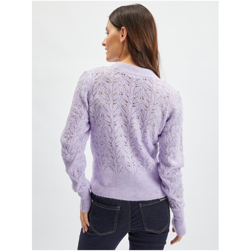 Világos lila női kardigán