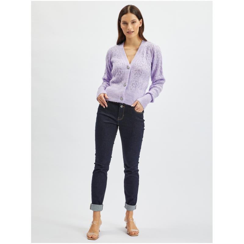 Világos lila női kardigán
