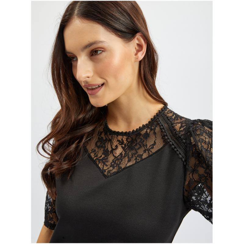 Čierne dámske šaty s čipkou