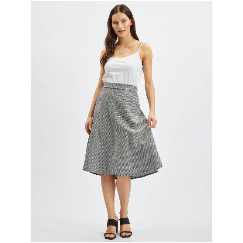 Bielo-čierna dámska vzorovaná sukňa