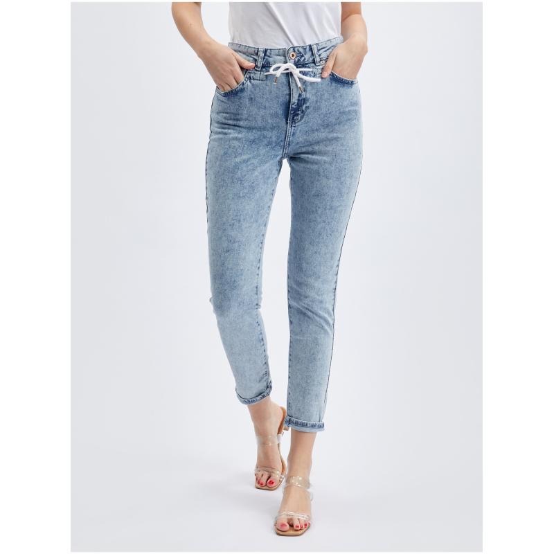 Svetlomodré dámske džínsy slim fit
