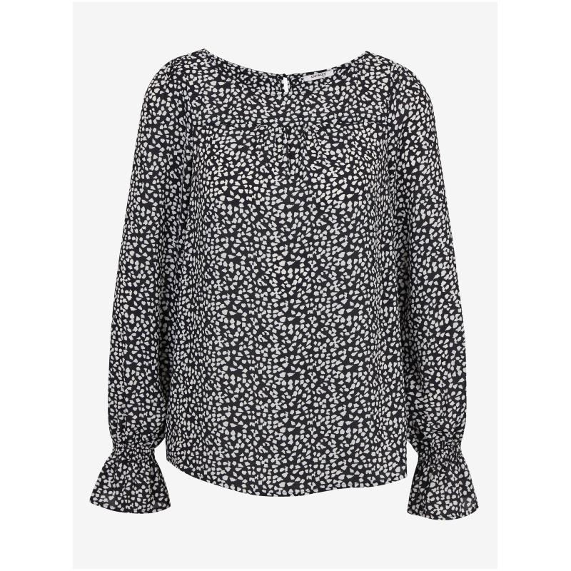 Bílo-černá dámská vzorovaná halenka