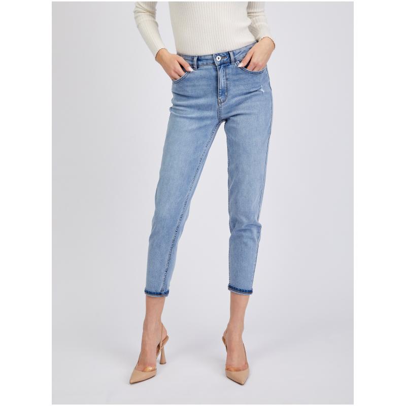 Világoskék női Mom Fit farmer
