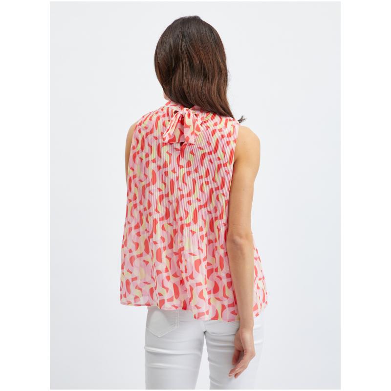 Růžová dámská vzorovaná halenka