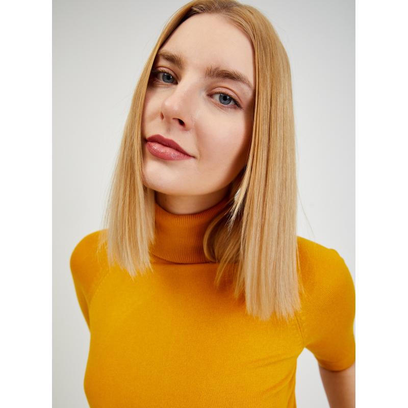 Žltý dámsky sveter s krátkym rukávom