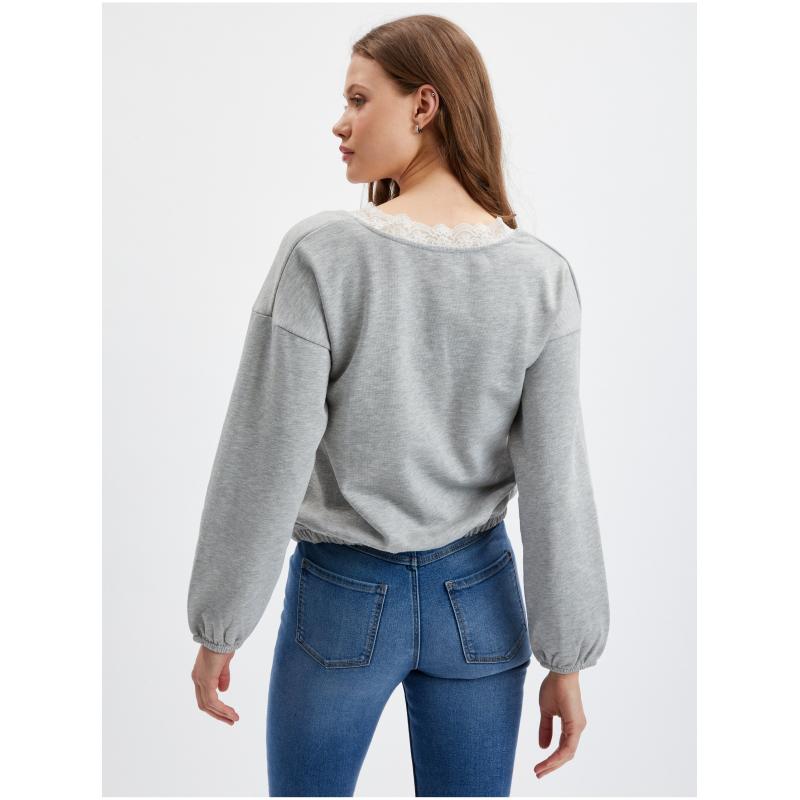 Világosszürke női brindle pulóver