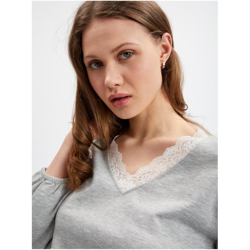 Világosszürke női brindle pulóver