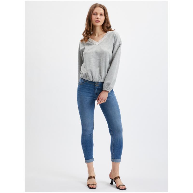 Világosszürke női brindle pulóver