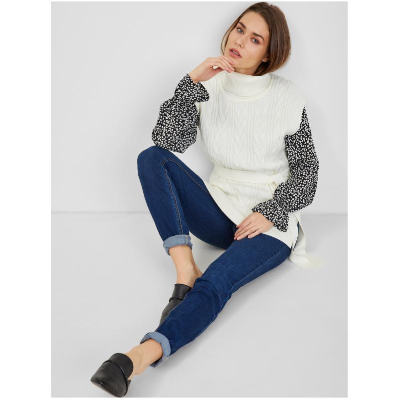 Krémová dámska svetrová vesta