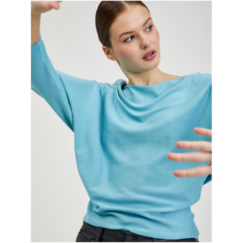 Světle modrý dámský svetr