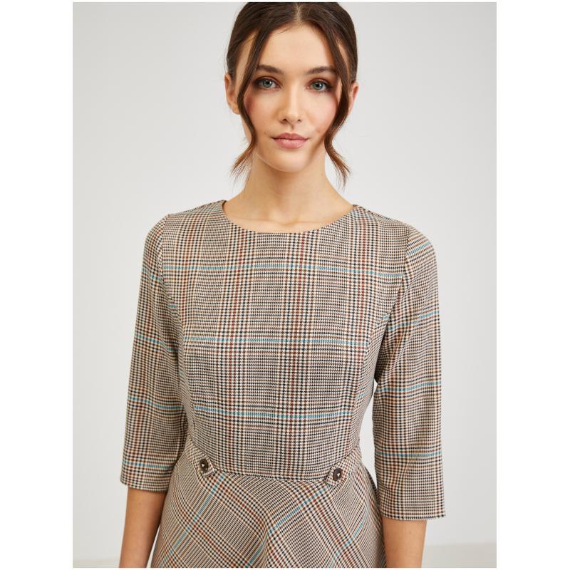 Barna női kockás ruha