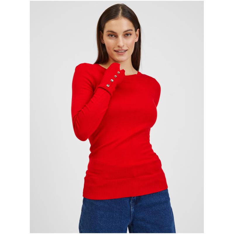 Červený dámsky ľahký sveter