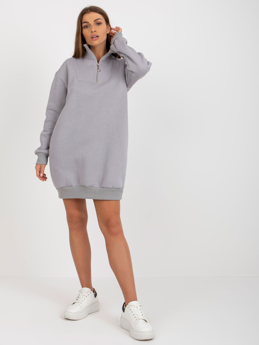 Dámska mikina mini basic so zapínaním na zips LENKA šedá