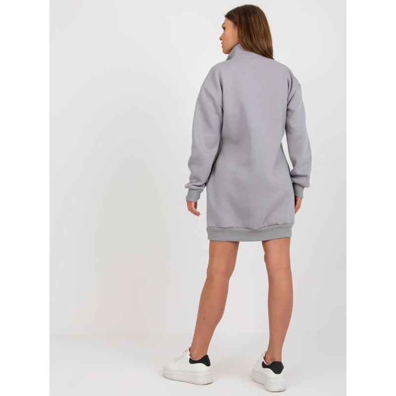 Női mini basic pulóver cipzárral LENKA szürke