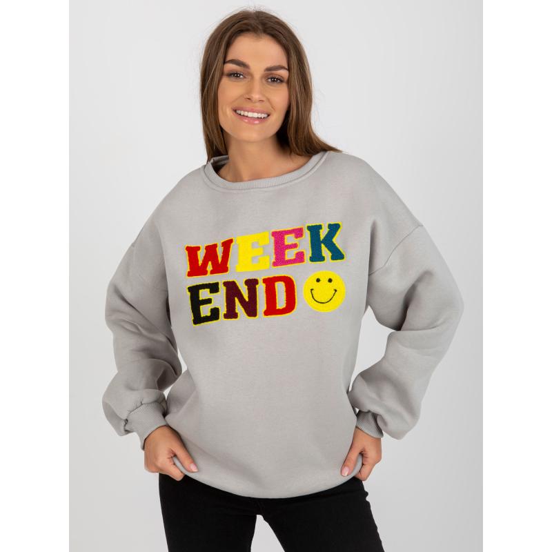 Dámská mikina bez kapuce oversize EVGA šedá 