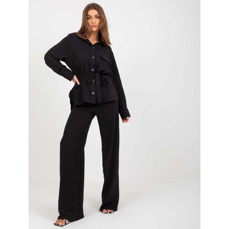 Dámské tričko oversize s límečkem DANIELA černá