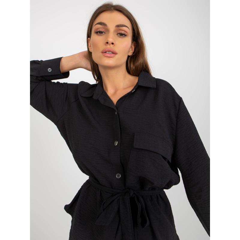 Dámské tričko oversize s límečkem DANIELA černá