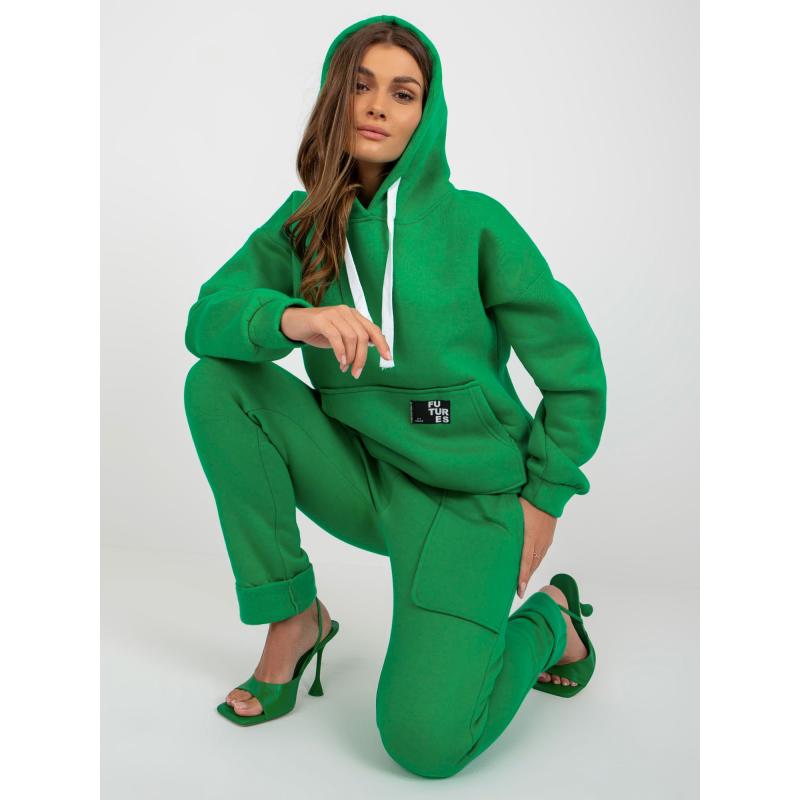 Női tréningruha kapucnis pulóverrel kapucni nélkül ALBINA zöld