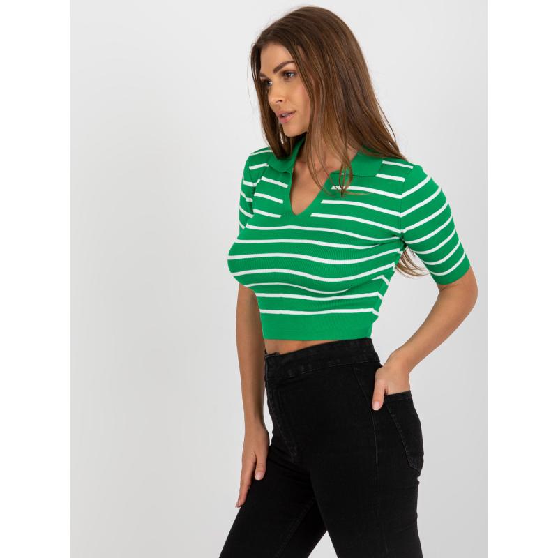 Női V-nyakú póló VERONIKA zöld