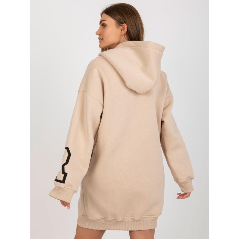 Dámské šaty s nápisem mini teplákové JITKA béžové 