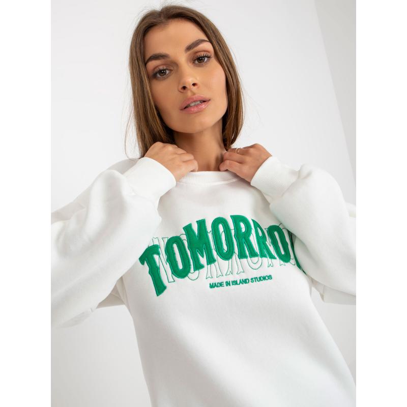 Dámská mikina s kapucí a nápisem MILENA ecru