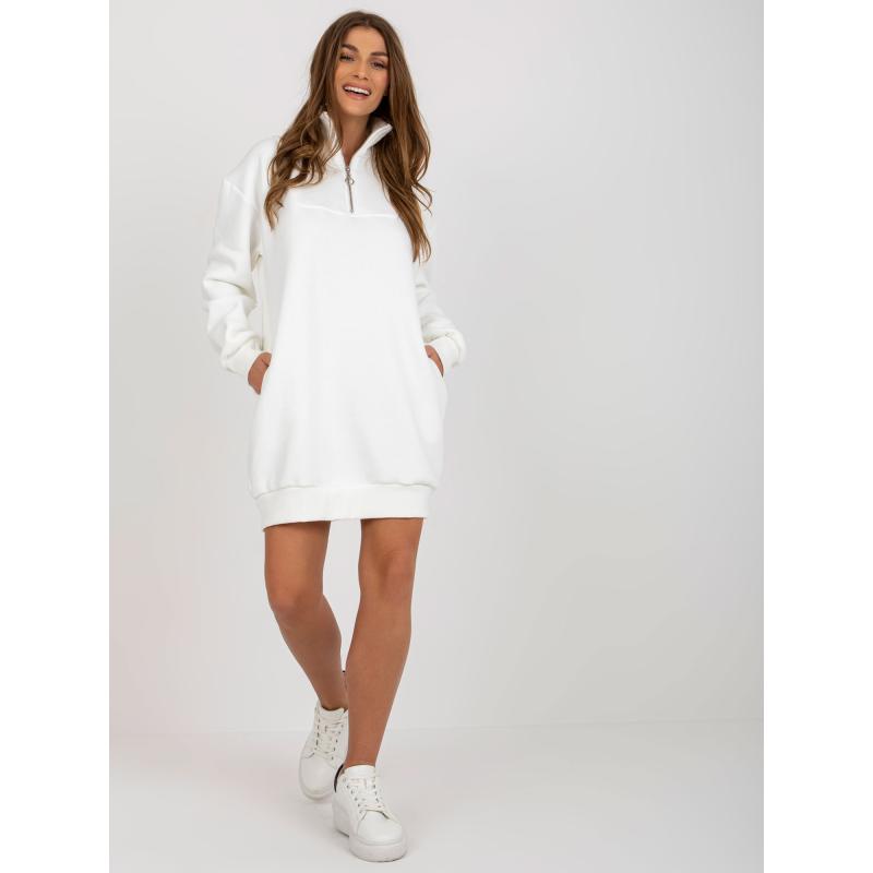 Női basic oversize kapucnis ruha ZITA ekrü színben