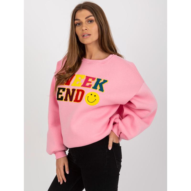 Dámská mikina s kapucí a nápisem LIDA růžová 