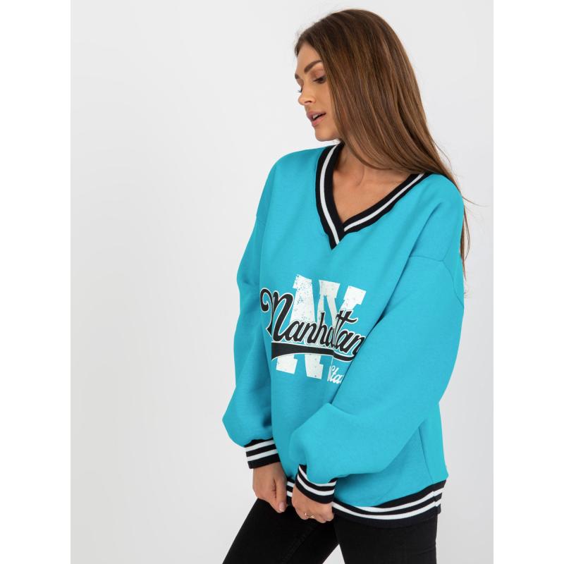 Dámská mikina s potiskem bez kapuce JUDITA modrá 