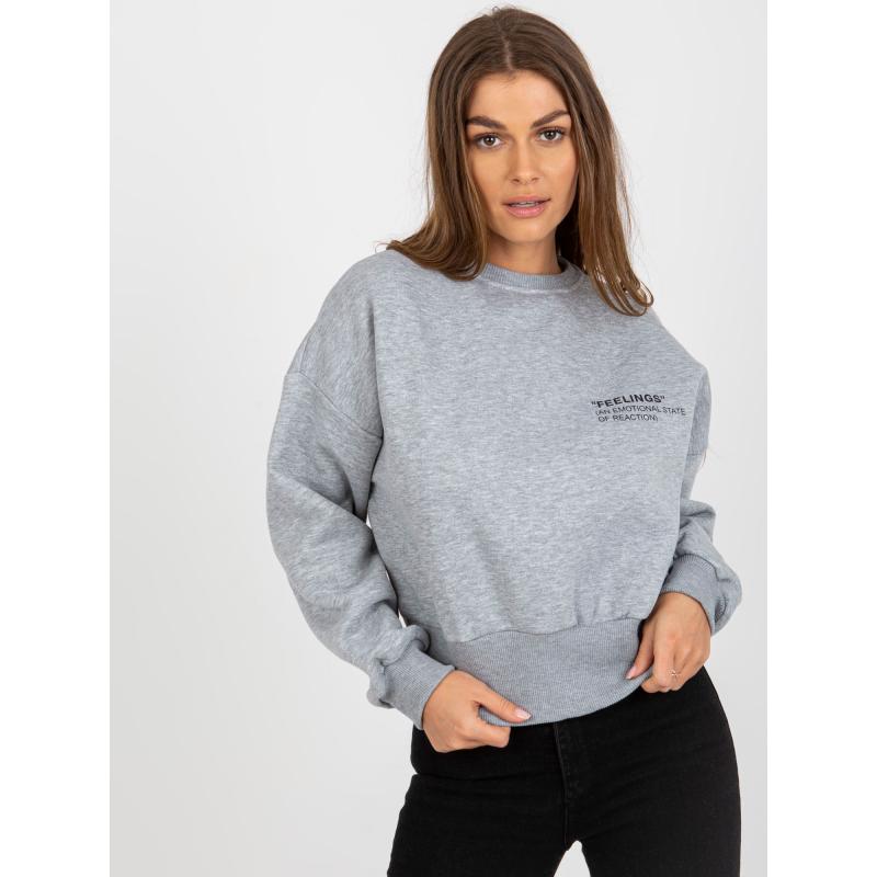 Női kapucnis pulóver nyomtatással OLIVIE szürke