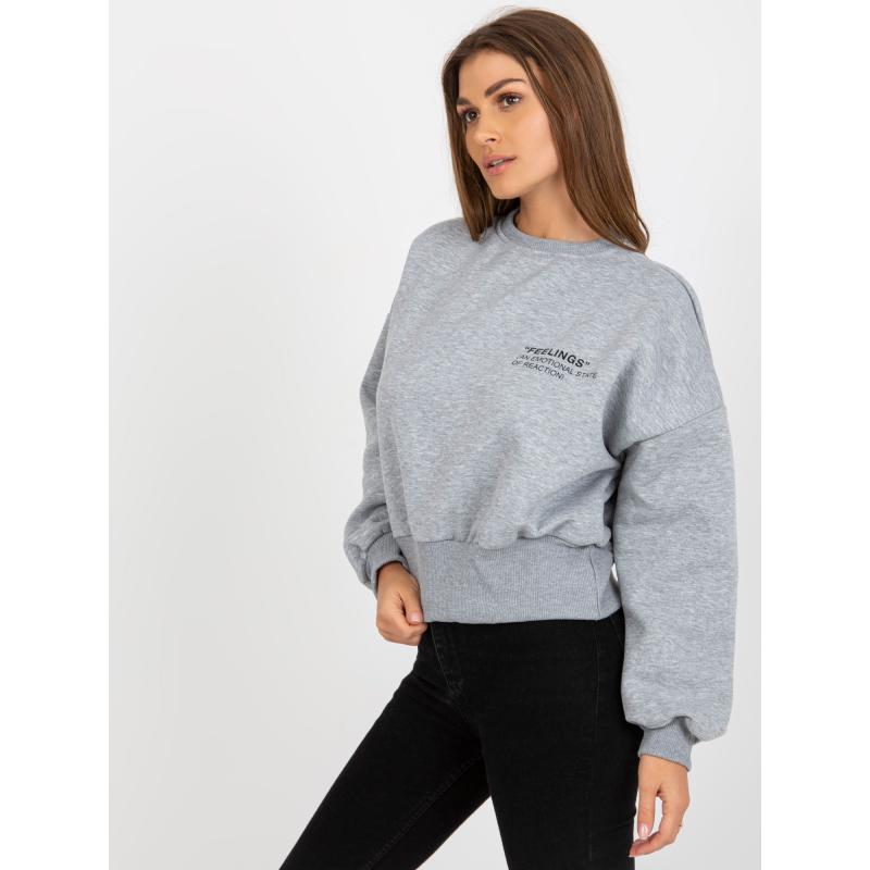 Női kapucnis pulóver nyomtatással OLIVIE szürke